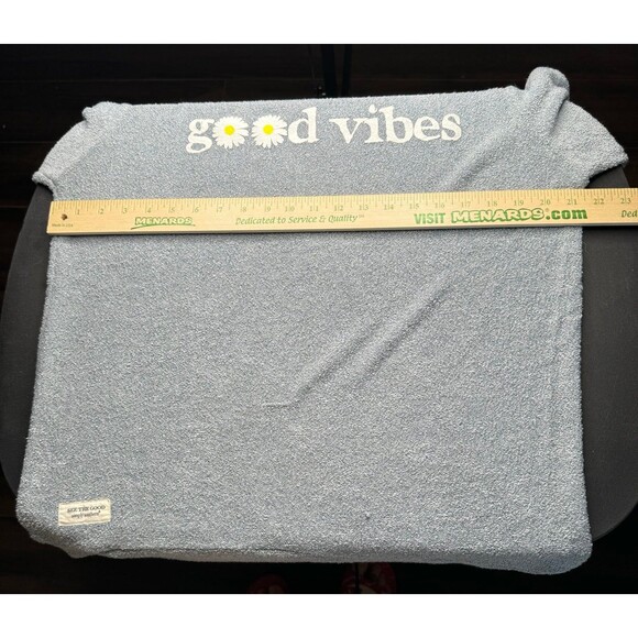 Simply Southern Inside Out Crewneck Sweatshirt Light Blue Good Vibes Daisy Large - Picture 7 of 8